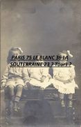 Cpp Portrait Fillettes De Alphonsine Et Anatole  ( Voir Texte )  PARIS 75 LE BLANC 36 LA SOUTERRAINE 23 ? Tours 37 ? - Genealogia