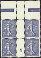 N° 1 32 A 25c Bleu Foncé Bloc De 4 Haut De Feuille Mill 4  Qualité: ** Cote: 1080  - Altri & Non Classificati