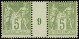 N° 1 06 5c Vert-jaune Millésime 8  Qualité: ** Cote: 190  - Sonstige & Ohne Zuordnung