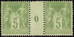 N° 1 02 5c Vert-jaune Millésime 0  Qualité: ** Cote: 160  - Altri & Non Classificati