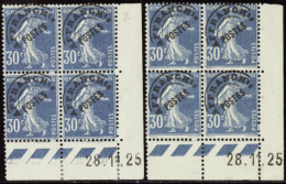 N° S               6 0 30c Semeuse Bleu 28-11-25 Les 2 Galvanos (1ex*)  Qualité: ** Cote: 4000  - Sonstige & Ohne Zuordnung