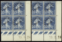 N° S               5 6 A 25c Semeuse Bleu 13-5-24 Les 2 Galvanos  Qualité: ** Cote: 790  - Sonstige & Ohne Zuordnung