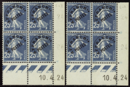 N° S               5 6 A 25c Semeuse Bleu 10-4-24 Les 2 Galvanos  Qualité: ** Cote: 790  - Autres & Non Classés