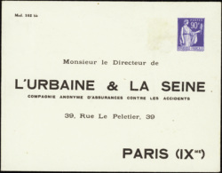 N° 3 68 (F4a) 90c Paix "l'Urbaine & La Seine" Paris IX  Qualité:  Cote: 450  - Autres & Non Classés