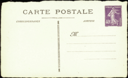 N° 2 36 Q7  40c Semeuse Violet Carte Non Illustrée  Qualité:  Cote: 1650  - Autres & Non Classés