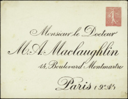 N° 1 29 A17g 10c Semeuse "M.A. Maclaughlin" (rousseurs)  Qualité:  Cote: 600  - Other & Unclassified
