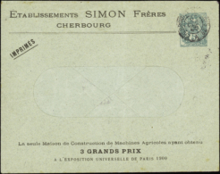 N° 1 11 E6j 5c Blanc Simon Frères Cherbourg  Qualité: OBL Cote: 1200  - Andere & Zonder Classificatie