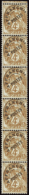 N° 4 2 4c Blanc Bande Verticale De 6 Timbres  Qualité: ** Cote: 3250  - Altri & Non Classificati