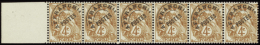 N° 4 2 4c Blanc Préoblitéré Bande Horizontale De 6 Timbres  Qualité: ** Cote: 3000  - Altri & Non Classificati