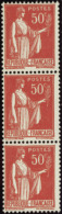 N° 3 2 50c Paix Rouge Bande De 3 Timbres  Qualité: ** Cote: 480  - Otros & Sin Clasificación