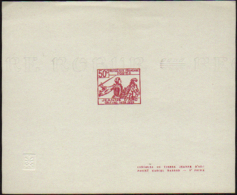 N° 2 57 50c Jeanne D'Arc Projet Marron épreuve En Rouge  Qualité:  Cote: .....  - Autres & Non Classés
