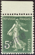 N° ON              1 6 A 5c Semeuse Vert Surcharge Violette  Qualité: ** Cote: 260  - Otros & Sin Clasificación