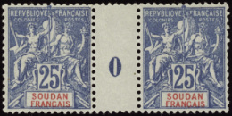 N° 1 8 25c Bleu Millésime 0  Qualité: ** Cote: 435  - Autres & Non Classés