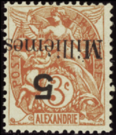 N° 3 8 D 5M Sur 3c Sur Timbre D'Alexandrie Surch Renversée  Qualité: * Cote: 900  - Sonstige & Ohne Zuordnung