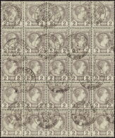 N° 2 2c Violet-gris Bloc De 25 Timbres TB  Qualité: OBL Cote: 2050  - Altri & Non Classificati