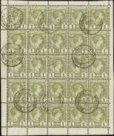 N° 1 1c Olive Bloc De 25 Timbres TB  Qualité: OBL Cote: 700  - Autres & Non Classés