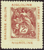 N° 1 08 Sur Porte-timbre "Aigloline"  Qualité: ** Cote: .....  - Altri & Non Classificati