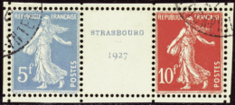 N° 2 42 A Strasbourg 1927 Paire Avec Intervalle TB  Qualité: OBL Cote: 800  - Sonstige & Ohne Zuordnung