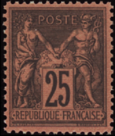 N° 9 1 25c Noir Sur Rouge  Qualité: ** Cote: 1500  - Other & Unclassified