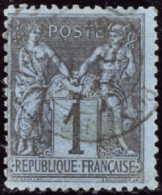 N° 8 4 1c Noir Sur Bleu De Prusse (léger Défaut)  Qualité: OBL Cote: 6000  - Altri & Non Classificati