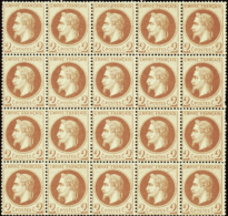 N° 2 6 B 2c Rouge-brun Bloc De 20 Timbres  Qualité: ** Cote: 4400  - Altri & Non Classificati