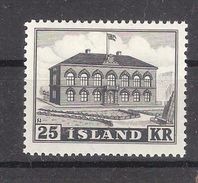 ISLAND / Islande 1951 ,Yvert N° 238 , 25 K, Noir, Parlement De Reykjavik , Neuf * / MH ,TB Cote 255 Euros - Nuevos