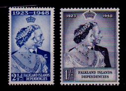 (188) Falkland Isl. / Dependencies  1948 / Silver Wedding / Silberhochzeit / Noces * / Mh  Michel 12-13 - Zuid-Georgia