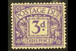 1924-31 POSTAGE DUE  3d Dull Violet, Printed On Gummed Side, SG D14a, Fine Mint. For More Images, Please Visit... - Unclassified