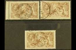 1918-19 BRADBURY WILKINSON  2s6d "Seahorse" Shades Used Selection On A Stock Card. Includes Chocolate Brown SG... - Non Classificati