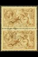 1918-19  2s6d Pale Brown, SG 415a, Superb Used Vertical Pair Cancelled By A Neat Single "Boulevard - Nottingham"... - Non Classificati