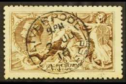 1915  2s6d Deep Yellow Brown "Seahorse", SG 405, Superb Used With Complete Liverpool "Late Fee" Cds. Lovely! For... - Non Classificati