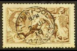 1915  2s6d Deep Yellow Brown "Seahorse", SG 405, Superb Used With Complete Liverpool "Late Fee" Cds. Lovely! For... - Unclassified