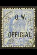 OFFICIALS  OFFICE OF WORKS. 1902-03 2½d Ultramarine, SG O39, Used With Light Crease & Tiny Tear For... - Unclassified