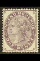 POSTAL FISCAL  1881 1d (Die 4, Plate 144) Wmk Orb Perforated COLOUR TRIAL In Dull Purple, See Note After SG Spec... - Sonstige & Ohne Zuordnung