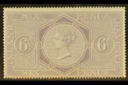 POSTAL FISCAL  1860-7 6d Reddish Lilac, Wmk Anchor 18mm, SG F17, Never Hinged Mint. Rare In This Condition. For... - Sonstige & Ohne Zuordnung