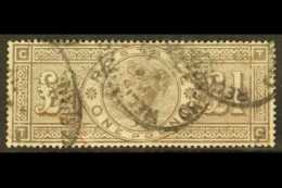 1888  £1 Brown-lilac, "ORBS" ERROR OF WATERMARK, SG 186, Used With Trace Of Red Crayon & Minor... - Sonstige & Ohne Zuordnung