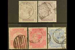 1883-84  High Values Group Of The Different Shades, Includes The 2s6d Lilac, 2s6d Deep Lilac, 5s Rose, 5s Crimson... - Sonstige & Ohne Zuordnung