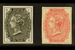 1879 ESSAYS  McCorquodale Tender Essays For 1d Stamp In Black And Rose Red On Thin Paper. (2 Stamps) For More... - Autres & Non Classés