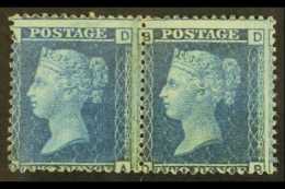 1858  2d Blue Plate 9, SG 45, Mint PAIR, One Stamp Never Hinged. For More Images, Please Visit... - Other & Unclassified