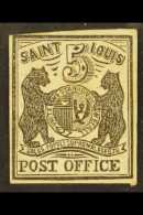 POSTMASTERS' PROVISIONALS  ST. LOUIS 1845-7 5c Black "Bears," Imperforate Reprint, Margin Just Clear At Top. For... - Autres & Non Classés