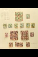 1887 - 1891 PERMANENT ISSUE COLLECTION  Arranged On 2 Album Pages, Includes The Complete Set Mint Plus Used... - Thailand