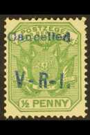 TRANSVAAL  WOLMARANSSTAD British Occupation 1900 ½d Green Opt'd "Cancelled / V - R - I.", SG 1, Very Fine... - Ohne Zuordnung