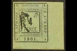 TRANSVAAL  PIETERBURG 1901 4d Black / Blue Imperf With LEFT SPRAY INVERTED (Second Printing, R.4/6), SG 12... - Ohne Zuordnung