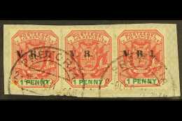 TRANSVAAL  1900 1d Rose-red And Green With Overprint MISSING " I " (SG 227 Variety) In Center Of A Strip Of... - Ohne Zuordnung