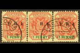 TRANSVAAL  1900 1d Rose-red And Green With Overprint MISSING "V" (SG 227 Variety) In Center Of A Strip Of Three,... - Ohne Zuordnung