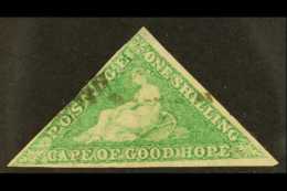 CAPE OF GOOD HOPE  1863-64 1s Bright Emerald Green, SG 21, Lightly Used, Margins Just Touch At One Point.  For... - Sin Clasificación