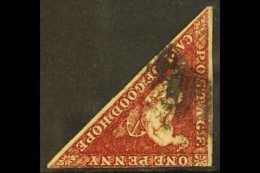 CAPE OF GOOD HOPE  1863-64 1d Deep Carmine Red "Sideways Watermark", SG 18a, Used With 2 Margins. Cat £600... - Sin Clasificación