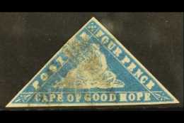 CAPE OF GOOD HOPE  1861 4d Deep Bright Blue On Laid Paper, SG 14c, Used With 3 Margins. Cat £5000 For More... - Sin Clasificación