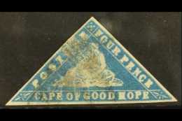 CAPE OF GOOD HOPE  1861 4d Deep Bright Blue On Laid Paper, SG 14c, Used With 3 Margins. Cat £5000 For More... - Ohne Zuordnung