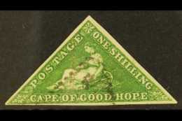 CAPE OF GOOD HOPE  1855-63 1s Bright Yellow Green/white Paper, SG 8, Very Fine Used With 3 Margins For More... - Unclassified
